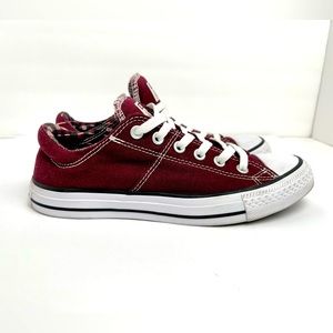 Burgundy Converse All Star shoes